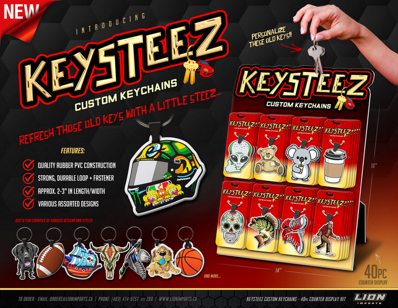 KEYSTEEZ KEYCHAIN- COUNTER DISPLAY KIT