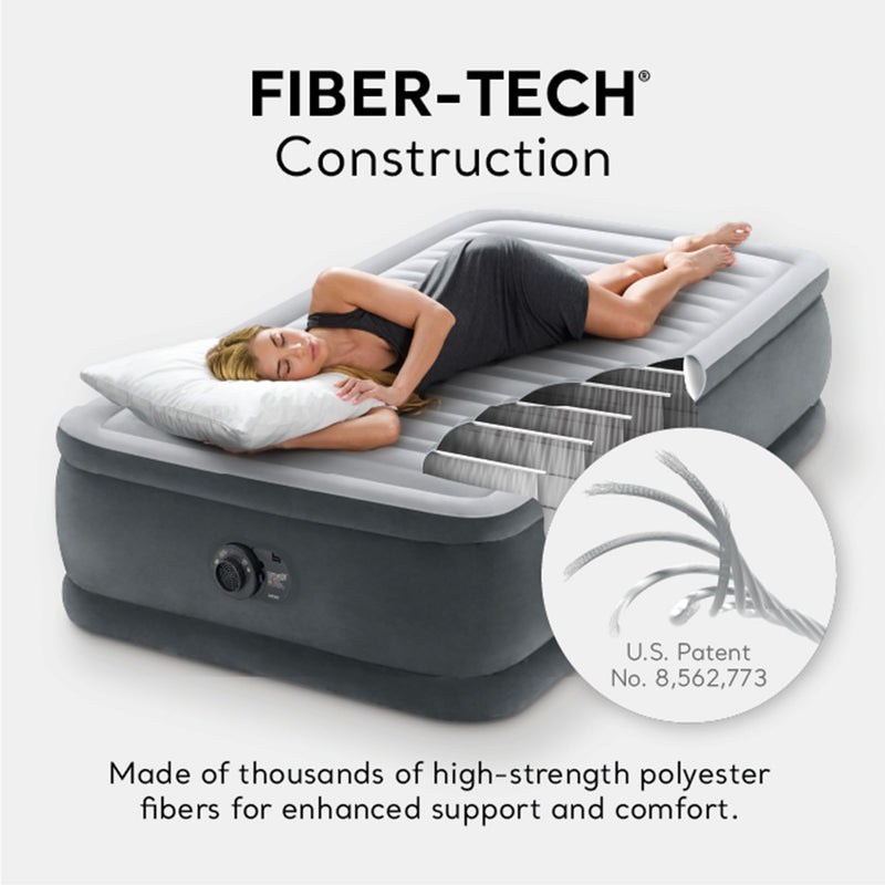 TWIN COMFORT-PLUSH AIRBED WITH FIBER-TECH RP