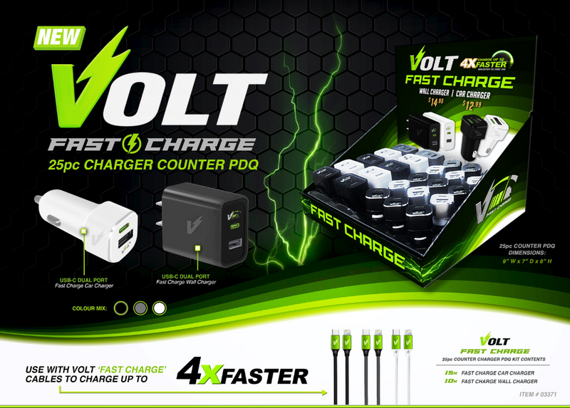 VOLT FAST CHARGE COUNTER 25 PC PDQ
