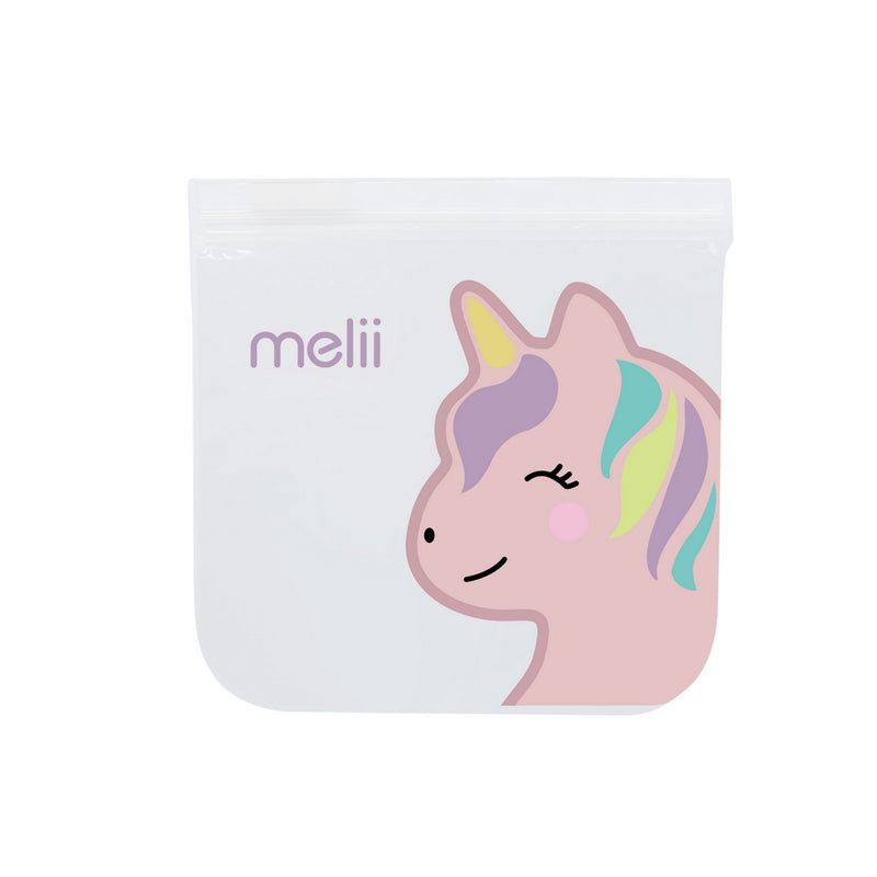 REUSABLE SNACK BAGS W/ ZIP CLOSURE - 4PK - 2 CAT , 2 UNICORN