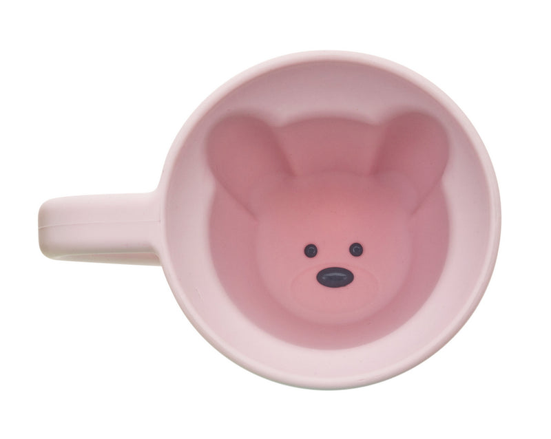 SILICONE BEAR MUG - GREY & PINK  (2PC SET)