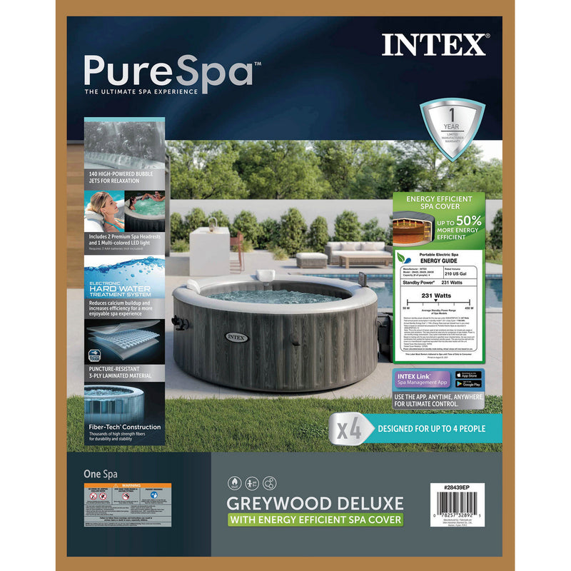 4-PERSON GREYWOOD DELUXE ROUND BUBBLE SPA SET