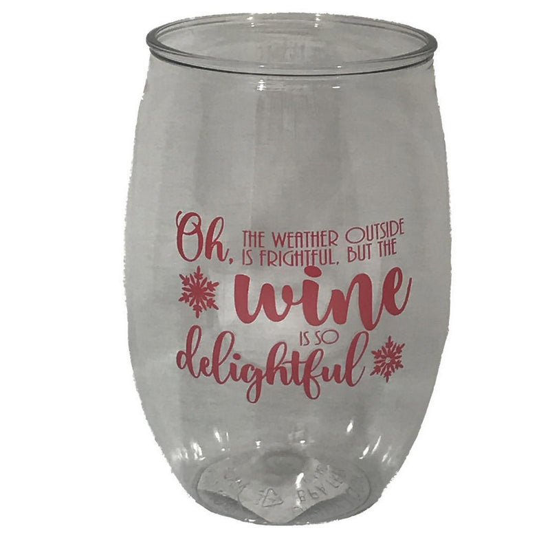 ACRYLIC STEMLESS WINE GLASSES - CHRISTMAS MIX (FLOOR DISPLAY 84 PC )