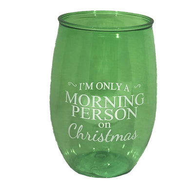 ACRYLIC STEMLESS WINE GLASSES - CHRISTMAS MIX (FLOOR DISPLAY 84 PC )