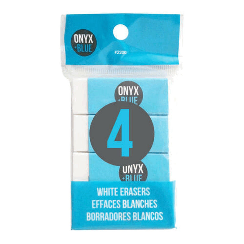 WHITE ERASERS (4PK)